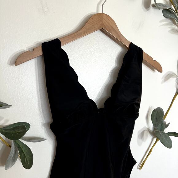 J. Crew Black Scalloped One Piece Swimsuit LAST CALL - Picture 2 of 7